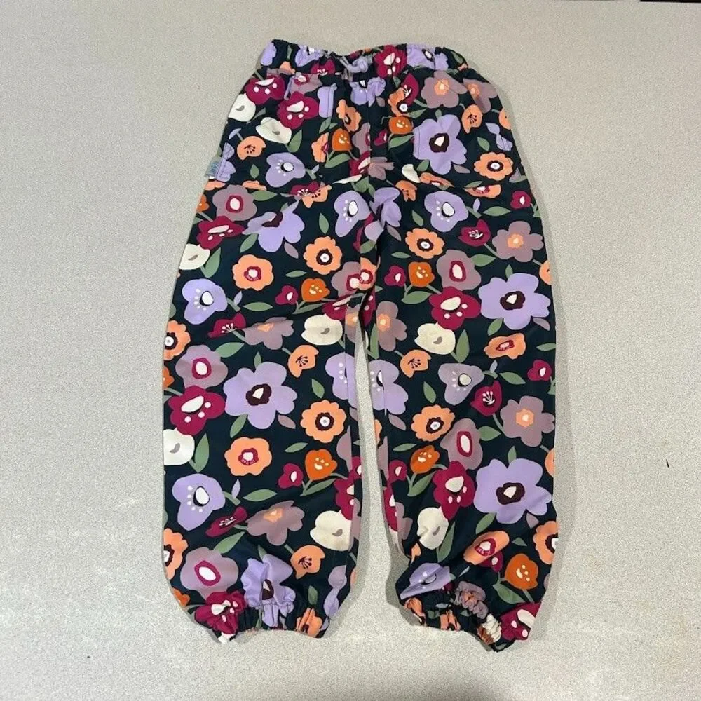 Jan & Jul Single Layer Rain Pants Girls 6Y Floral Print Puddle Dry Waterproof